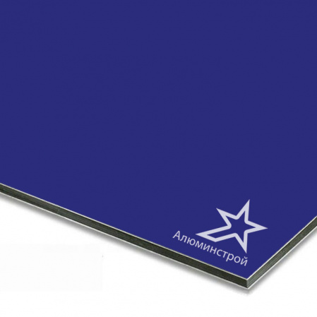 Алюминиевая композитная панель 3 мм (0.21) 1220х4000 цвет ультрамариново-синий RAL 5002