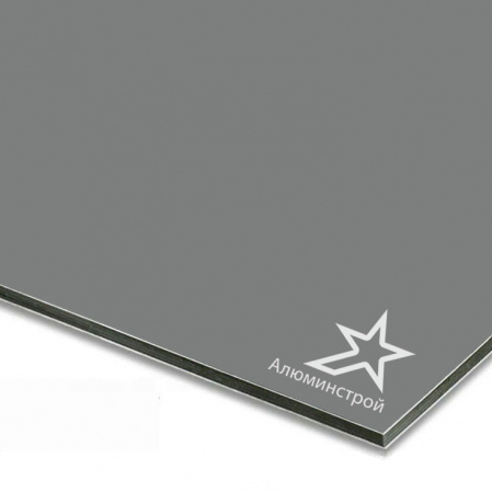 Алюминиевая композитная панель 3 мм (0.21) 1220х4000 цвет пыльно-серый RAL 7037